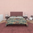 thumbnail image 4 of Juego de cama retro floral ondulado, funda nórdica verde, funda nórdica nostalgia años 70,, 4 of 6