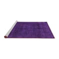 thumbnail image 2 of Ahgly Company Machine Washable Indoor Square Abstract Purple Modern Area Rugs, 5' Square, 2 of 4