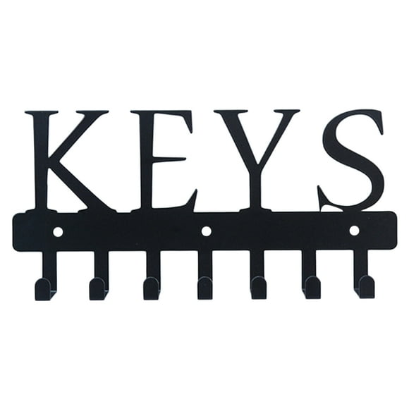 Harpily Hooks for Hanging Adhesive Key Holder Hook Heavy Duty Hook Key Racks for Home Office Hotel School English Letter Hanger Decorative Dualuse One Size Black