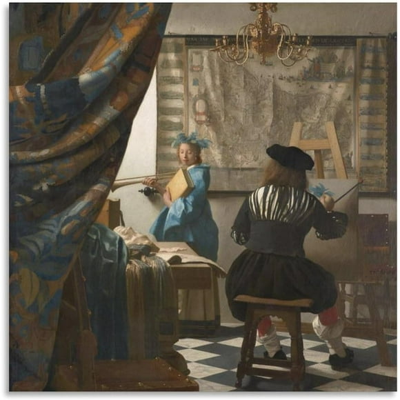 PPHAOSHO Johannes Vermeer The of Painting Poster frameless Painting Canvas Wall Posters Art Picture Print Modern Home Decor 8x12inch