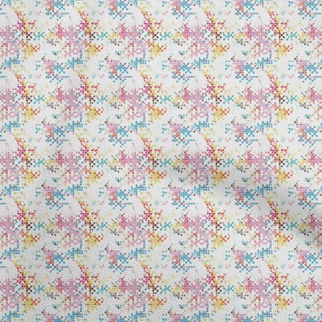 oneOone Tissu Rayonne Bleu Sarcelle Abstrait Matériel de Robe Tissu Imprimé Tissu au Mètre 56 Pouces de Large
