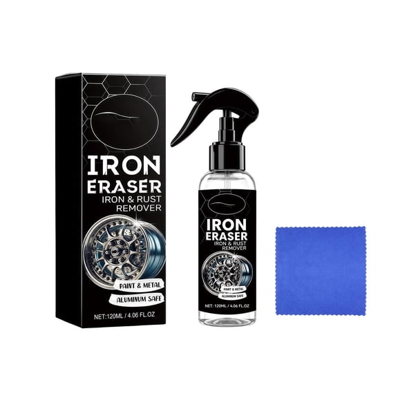 Iron Rust Remover Spray, Car Wheel Paint Cleaner, Dissolves Brake Dust Oxidation for Metal Surface Auto Detailing, 4.06 fl oz