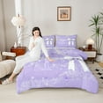 thumbnail image 4 of Manfei Personalized Bowknot Initial T Girl 3-Piece Full Size Comforter Sets,Chic Flower Butterfly Bedding Comforter Set,Dreamy Princess Lightweight Bedding Sets,Bling Glitter Home Decor, 4 of 8