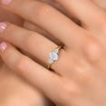 thumbnail image 4 of Gem Stone King 10K Yellow Gold White Moissanite Engagement Ring for Women | 1.22 Cttw | Oval 7X5MM | Gemstone Birthstone | Size 7, 4 of 7