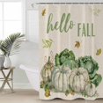 thumbnail image 2 of 60x72 Inch Shower Curtains for Bathroom Hello Fall Fabric Bath Curtain Decor Farmhouse Pumpkins Thanksgiving Maple Leaf Waterproof Restroom Curtains Shower Set Accessories with 12 Hooks 60 Inch, 2 of 6
