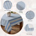 thumbnail image 5 of Blue Striped Table Cloth Waterproof Tablecloths, Modern Simple Farmhouse Beige Vintage Tablecloth Dining Table Cover for Kitchen Party Tabletop Outdoor, Rectangle Tablecloth 60x102 Inch, 5 of 9