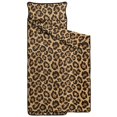 thumbnail image 2 of Black and Beige Leopard Print Teens Toddler Nap Mat with Pillow, Sleeping Mat Bag for Preschool Daycare 59"x22", 2 of 6