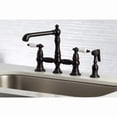 thumbnail image 6 of Kingston Brass KS7275PLBS English Country 8-Inch Bridge Kitchen Faucet with Sprayer, Oil Rubbed Bronze, 6 of 7