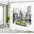 thumbnail image 5 of Ambesonne Sketchy Shower Curtain, Cab in New York City, 69"Wx84"L, Black Taupe Yellow, 5 of 5