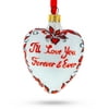 Love You Forever Red Heart Valentine's Glass Ornament