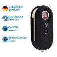 thumbnail image 2 of Fiat 500 Key Case Fiat Boyue Car Folding 3 Key Key Silicone Cover, 2 of 3