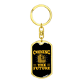 thumbnail image 4 of Porte-clés Étiquette Chien Premium Pivotant en Acier Inoxydable Ou en or 18k, 4 of 8