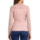 thumbnail image 3 of Blusas de encaje para mujeres, con cuello cuadrado, de manga larga, elásticas, elegantes y casuales, estilo peplum, talla XL, color rosa, 3 of 6