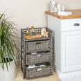 thumbnail image 3 of Household Essentials Woven 3 Drawer Chest with Cutout Handles, Paper Rope, Grey, 3 of 10