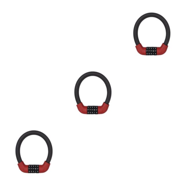 maskred Bike Lock Universal Anti-theft 5 Digit Password Locks Combination Code Padlock Electric Vehicle Scooter Accessories Mini/Red 3PCS