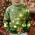 thumbnail image 2 of Long Sleeve Shirts for Men Mens Christmas Plus Size Hoodless Pullovers Fashion Sweatshirts Holiday Logo Print Clothing Tops Hop Oversized Sweatshirts Striped Tape Sweatshirt Apparel T Bohemia Green M, 2 of 5
