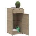 thumbnail image 3 of vidaXL Garden Storage Cabinet Beige 55x55x111 cm Poly Rattan, 3 of 5
