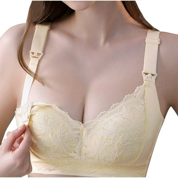 Wycnly Bras for Women,Womens Nursing Bras,Breastfeeding Bras for Women Comfort Lightweight No Rims Maternity Underwire Underwear Ladies Compression Push up Bralettes