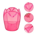 thumbnail image 3 of Unique Bargains 1 Pc Folding Laundry Basket for Laundry Room 14.17"x22.83" Rose Red, 3 of 6