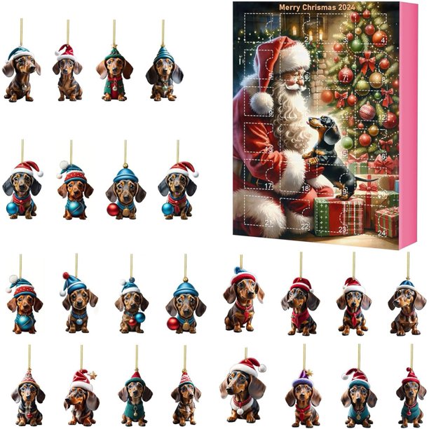ECPECAD 2D Christmas Countdown Hole Fun Christmas Box Gift 24Pcs