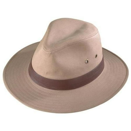 Henschel 6950-95XL Outback-Cotton Canvas Hat With 2. 75 inch Brim, 1 inch Leather Band, Khaki, Extra Large