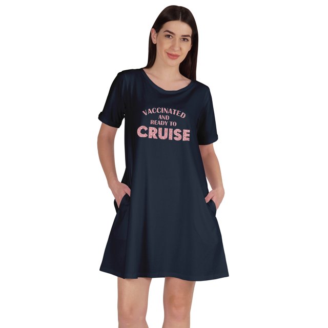 Inkmeso T-Shirt Décontracté Col Rond avec Poche, Vaciné et Prêt à Voyager