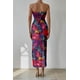 thumbnail image 2 of Vestido PRETTYGARDEN Strapless Floral de Malla Maxi Ajustado - S, 2 of 6
