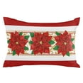thumbnail image 2 of Red Poinsettia Throw Pillow Cover, Seasonal Winter Christmas Floral Rectangle Decorative Pillow Case Protector Soft Cushion Cover Lumbar Pillowcase for Couch Sofa Bedroom Car Chair Decor 16x24 Inch, 2 of 8