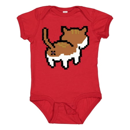 

Inktastic Pixel Cat Butt Boys or Girls Baby Bodysuit