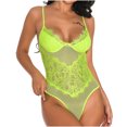 thumbnail image 1 of Traje de cuello halter con cuello en V de malla de encaje de lencería erótica sólida para chica linda para mujer Fridja nalpqowj40167, 1 of 8