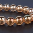 thumbnail image 2 of Metallic Yellow Coated Clear Quartz Gemstone 10mm Round Beads Stretch Bracelet 7" Unisex, 2 of 2