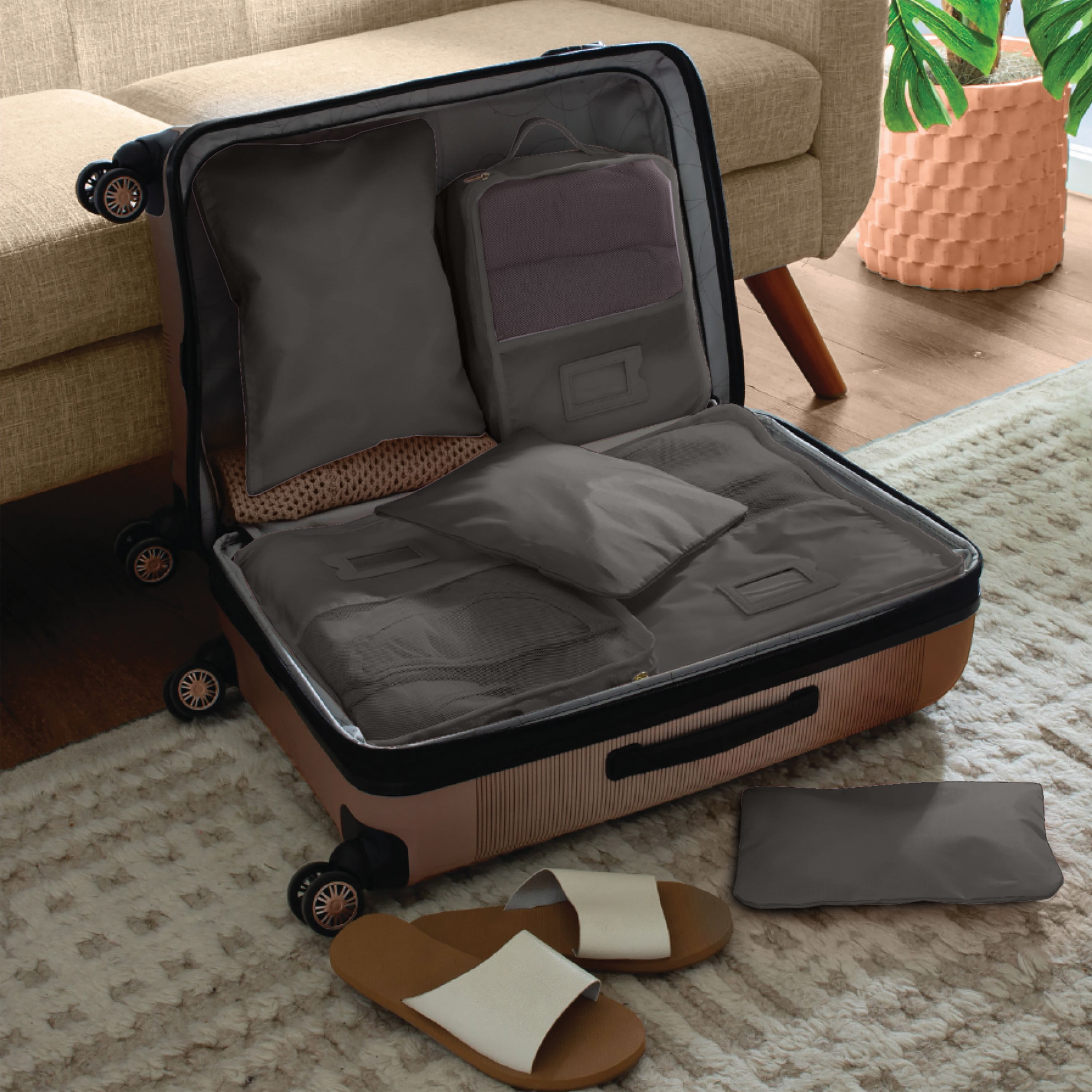 Ruby + Cash 6 Piece Deluxe Packing Cube Set in Washed Black
