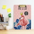 thumbnail image 6 of FMSHPON FamingoCrown Palm Leaves Polka Dots Clipboard Hardboard Wood Nursing Clip Board and Pull for Standard A4 Letter 13x9 inches, 6 of 8