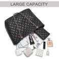 thumbnail image 3 of 2 Piezas Rejilla de Diamantes Bolsa Tote Satchel Bolso de Hombro Para Mujer Bandolera con Cartera XB XIBANG Estándar, 3 of 9