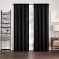 thumbnail image 1 of Cortina térmica opaca texturizada Eclipse Kendall con bolsillo para varilla, aislante y reductora de ruido para dormitorio o sala de estar (1 panel), 213 cm de largo x 107 cm de ancho, color negro, 1 of 1