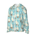 thumbnail image 2 of Pofeuu White Geese and Flower Print Sun Protection Outdoor Lightweight Full Zip UV Cooling Hoodie Long Sleeve Summer Clothing for Outdoor Hiking-Small, 2 of 5