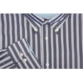 thumbnail image 3 of Men's Slim Fit Long Sleeve Button Down Collar Patterned Classic Dress Shirt (Navy ST 08, M), 3 of 3