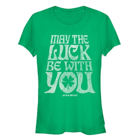Junior s Star Wars May the Luck Be With You Graphic Tee Kelly Green X Large