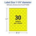 thumbnail image 6 of Avery Printable Round Labels, Neon Yellow, 1.25" Diameter, 600ct, 6 of 11