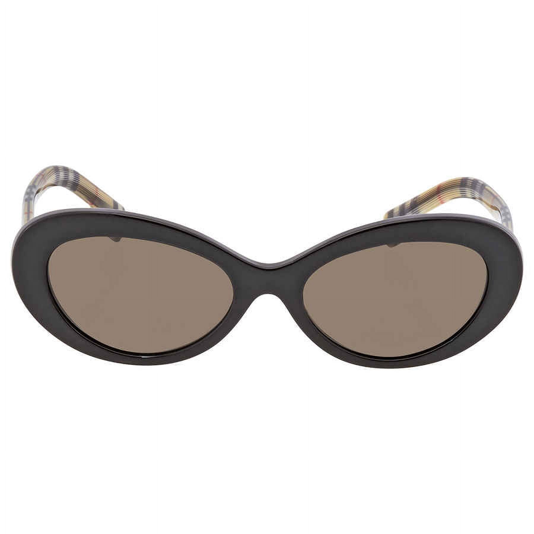 Burberry 54MM Oval Sunglasses Brown Blue Burberry Oval Sunglasses Gold Metal Frame Brown Lenses with  main image 4