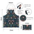 thumbnail image 7 of Pioneer Flower Floral Print Pattern Apron-Garden Aprons for Women with Pockets-Cotton Linen Waterproof Kitchen Cooking Gardening Aprons Adjustable for Kitchen,Cooking,BBQ and Salon 33x27 Inch, 7 of 7