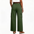 thumbnail image 3 of Plus Size Lounge Pants for Womens Fashion Wide Leg Cargo Sweatpants Elastic Drawstring High Waist Casual Sweat Pants With Pockets, 3 of 7