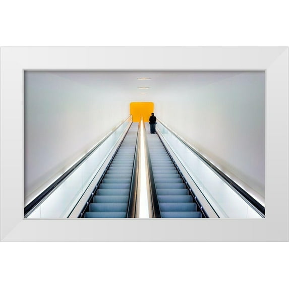 Hageman, Michiel 14x10 White Modern Wood Framed Museum Art Print Titled - Whos Afraid of Black-Yellow and Grey