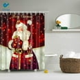 thumbnail image 2 of Deago Merry Christmas Shower Curtain Xmas Santa Claus Waterproof Funny Bathroom Curtains Party Decor With 12 Hooks Set (71"x71"), 2 of 7