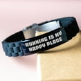 thumbnail image 3 of Funny Running Gifts for Men from Friends - Glide lock Clasp Bracelet 'Running Is My Happy Place' Christmas Unique, 3 of 4