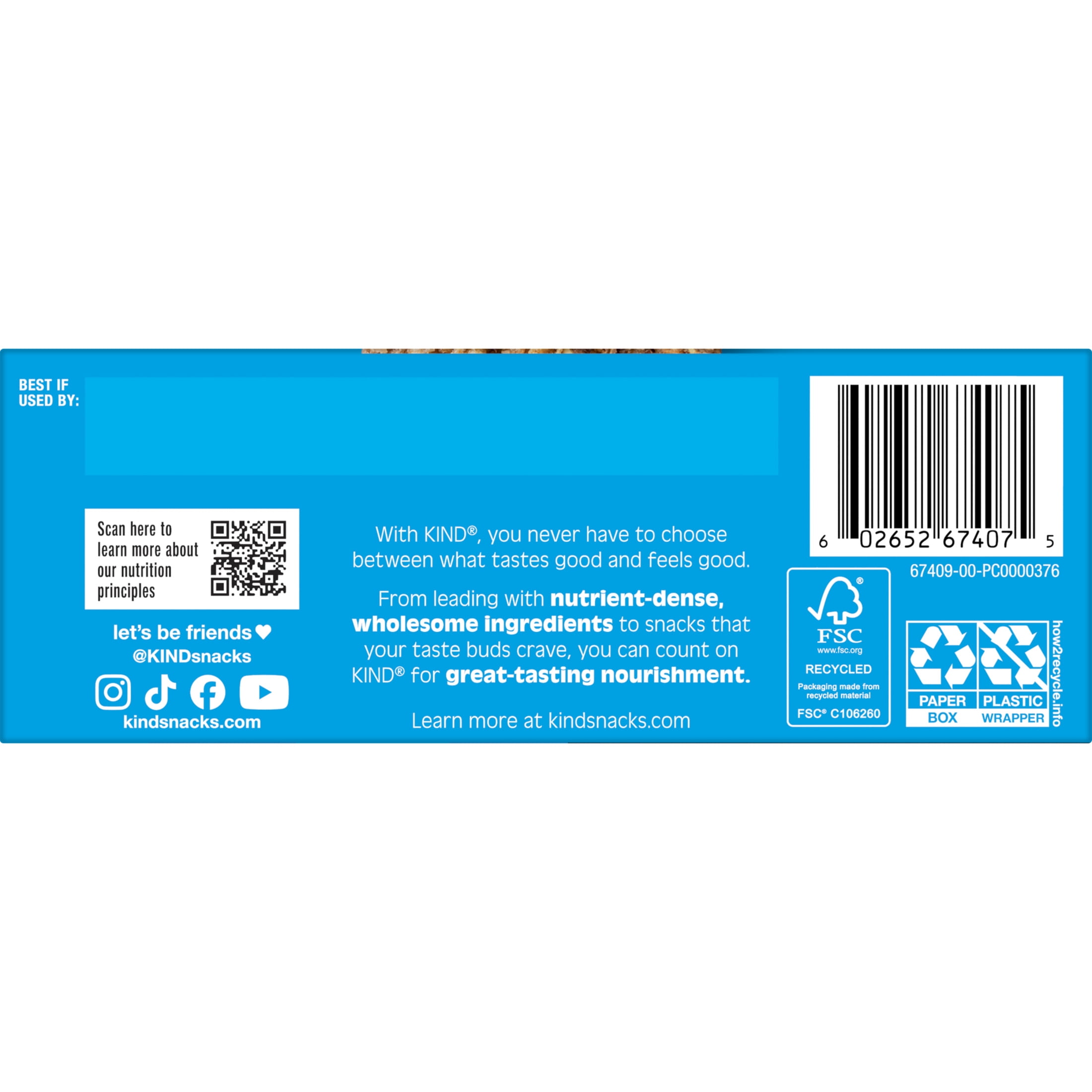 KIND Blueberry Almond Breakfast Protein Bars, 6-Count, 1 Cardboard Box
