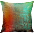 thumbnail image 4 of Set of 4 Throw Pillow Covers Vintage Abstract Teal Green and Orange Messy Rust Painting Decorative Pillow Cases Home Decor Standard Square 18x18 Inches Pillowcases, 4 of 6