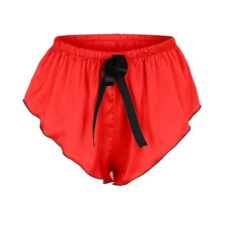 

Knosfe Women s Soft Stretch Panties Low Waisted Silk Underwear Bowknot Breathable Briefs L