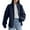Navy, variant on Womens Long Sleeve Zip up Cardigan Sweaters Lightweight Fall Winter Stand Collar Two-Way Zipper Sweater Jacket Knitted Outwear Coats Coffee One Size