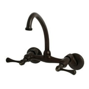 Kingston Brass KS374ORB 6" Adjustable Center Wall Mount Laundry Faucet, Oil Rubbed Bronze